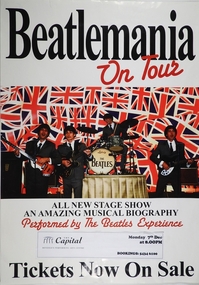 Poster - BEATLEMANIA ON  TOUR - POSTER FOR STAGE SHOW PERFORMED IN BENDIGO BY THE BEATLES EXPERIENCE