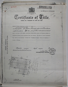 Document - SEVENTEEN COPIES OF CERTIFICATES OF TITLES FOR LAND OWNED BY BENDIGO POTTERY