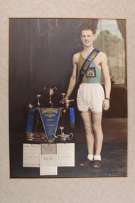Photograph - A.PHILPOTT ATHLETIC CUPS PHOTO AND NEWSPAPER ARTICLE, 1940s