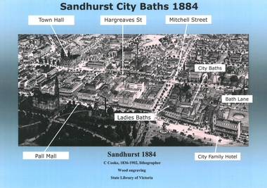 Photograph - SANDHURST CITY BATHS 1884, 1884