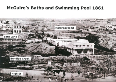 Photograph - MCGUIRE'S BATHS AND SWIMMING POOL 1861, 1861