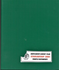 Document - BMTA COLLECTION: SCHOLARSHIP FOLDER, 2001 - 2006