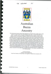 Document - AUSTRALIAN BUZZA ANCESTRY, 2013