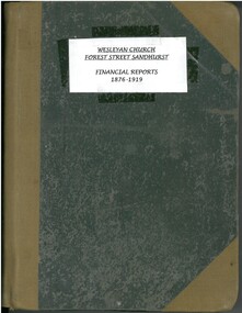 Book - FOREST STREET UNITING CHURCH COLLECTION: FINANCIAL REPORTS, 1876-1919