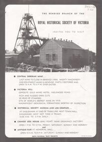 Document - CENTRAL DEBORAH GOLD MINE: ROYAL HISTORICAL SOCIETY OF VICTORIA INVITATION