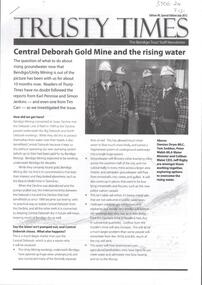 Document - CENTRAL DEBORAH GOLD MINE: TRUSTY TIMES, RISING WATER