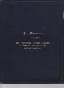Document - THOMAS LANGDON COLLECTION: IN MEMORIAM FOLDER