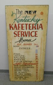 Sign - GILLIES COLLECTION: KENTUCKY KAFETERIA ADVERTISING SIGN