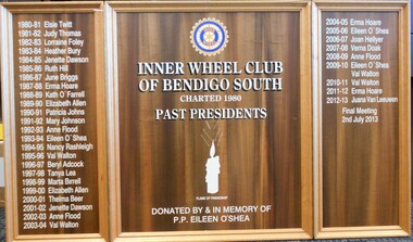 Memorabilia - INNER WHEEL CLUB SOUTH BENDIGO COLLECTION: HONOUR ROLL