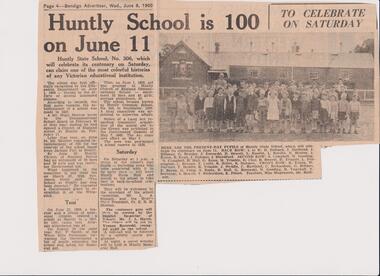 Newspaper - LYDIA CHANCELLOR COLLECTION: HUNTLY SCHOOL IS 100