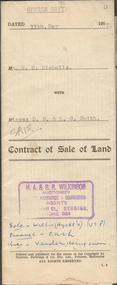 Document - H.A. & S.R. WILKINSON COLLECTION: CONTRACT OF SALE