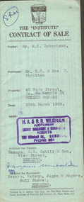 Document - H.A. & S.R. WILKINSON COLLECTION: CONTRACT OF SALE