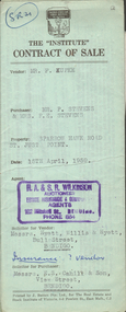 Document - H.A. & S.R. WILKINSON COLLECTION: CONTRACT OF SALE
