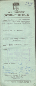 Document - H.A. & S.R. WILKINSON COLLECTION: CONTRACT OF SALE