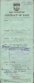 Document - H.A. & S.R. WILKINSON COLLECTION: CONTRACT OF SALE