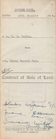 Document - H.A. & S.R. WILKINSON COLLECTION: CONTRACT OF SALE