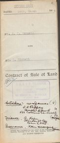 Document - H.A. & S.R. WILKINSON COLLECTION: CONTRACT OF SALE