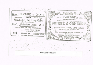 Document - LONG GULLY HISTORY GROUP COLLECTION:ENTERTAINMENT TICKETS