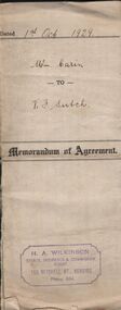 Document - H.A. & S.R. WILKINSON COLLECTION: CONTRACT OF SALE