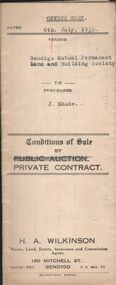Document - H.A. & S.R. WILKINSON COLLECTION: CONTRACT OF SALE