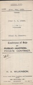 Document - H.A. & S.R. WILKINSON COLLECTION: CONTRACT OF SALE