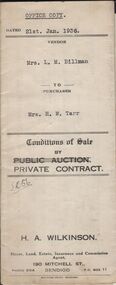 Document - H.A. & S.R. WILKINSON COLLECTION: CONTRACT OF SALE
