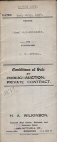 Document - H.A. & S.R. WILKINSON COLLECTION: CONTRACT OF SALE