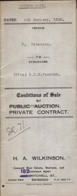 Document - H.A. & S.R. WILKINSON COLLECTION: CONTRACT OF SALE