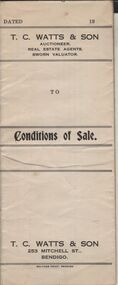 Document - H.A. & S.R. WILKINSON COLLECTION: CONDITION OF SALE