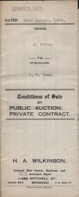 Document - H.A. & S.R. WILKINSON COLLECTION: CONDITION OF SALE