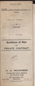 Document - H.A. & S.R. WILKINSON COLLECTION: CONDITION OF SALE