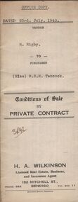 Document - H.A. & S.R. WILKINSON COLLECTION: CONDITION OF SALE