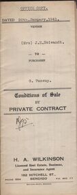 Document - H.A. & S.R. WILKINSON COLLECTION: CONDITION OF SALE