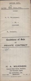 Document - H.A. & S.R. WILKINSON COLLECTION: CONDITION OF SALE
