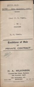 Document - H.A. & S.R. WILKINSON COLLECTION: CONDITION OF SALE