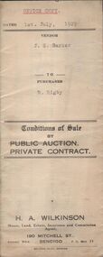 Document - H.A. & S.R. WILKINSON COLLECTION: CONDITION OF SALE