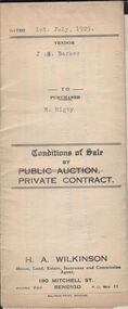 Document - H.A. & S.R. WILKINSON COLLECTION: CONDITION OF SALE