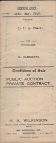 Document - H.A. & S.R. WILKINSON COLLECTION: CONDITION OF SALE