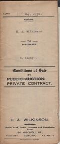 Document - H.A. & S.R. WILKINSON COLLECTION: CONDITION OF SALE