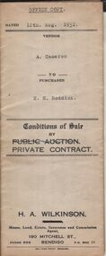 Document - H.A. & S.R. WILKINSON COLLECTION: CONDITION OF SALE