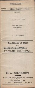 Document - H.A. & S.R. WILKINSON COLLECTION: CONDITION OF SALE