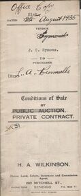 Document - H.A. & S.R. WILKINSON COLLECTION: CONDITION OF SALE