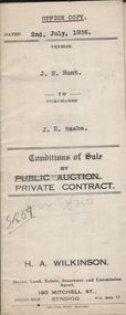 Document - H.A. & S.R. WILKINSON COLLECTION: CONDITION OF SALE