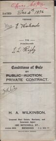 Document - H.A. & S.R. WILKINSON COLLECTION: CONDITION OF SALE