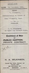 Document - H.A. & S.R. WILKINSON COLLECTION: CONDITION OF SALE
