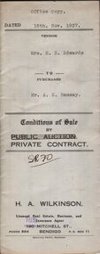 Document - H.A. & S.R. WILKINSON COLLECTION: CONDITION OF SALE