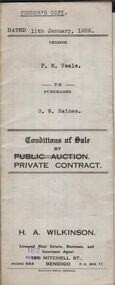 Document - H.A.& S.R. WILKINSON COLLECTION: CONDITION OF SALE