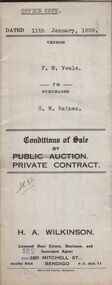 Document - H.A. & S.R. WILKINSON COLLECTION: CONDITION OF SALE