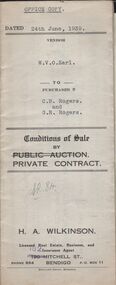 Document - H.A. & S.R. WILKINSON COLLECTION: CONDITION OF SALE