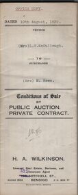 Document - H.A. & S.R. WILKINSON COLLECTION: CONDITION OF SALE